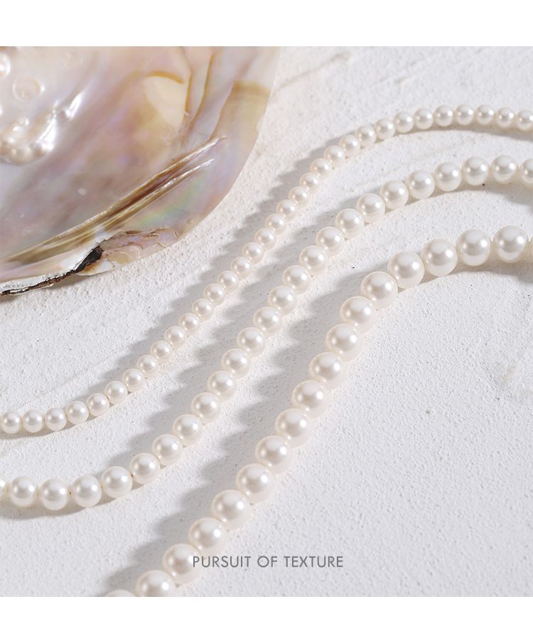 French simple retro pearl necklace temperament shell pearl necklace elegant female high end light luxury pearl female_voghion.com