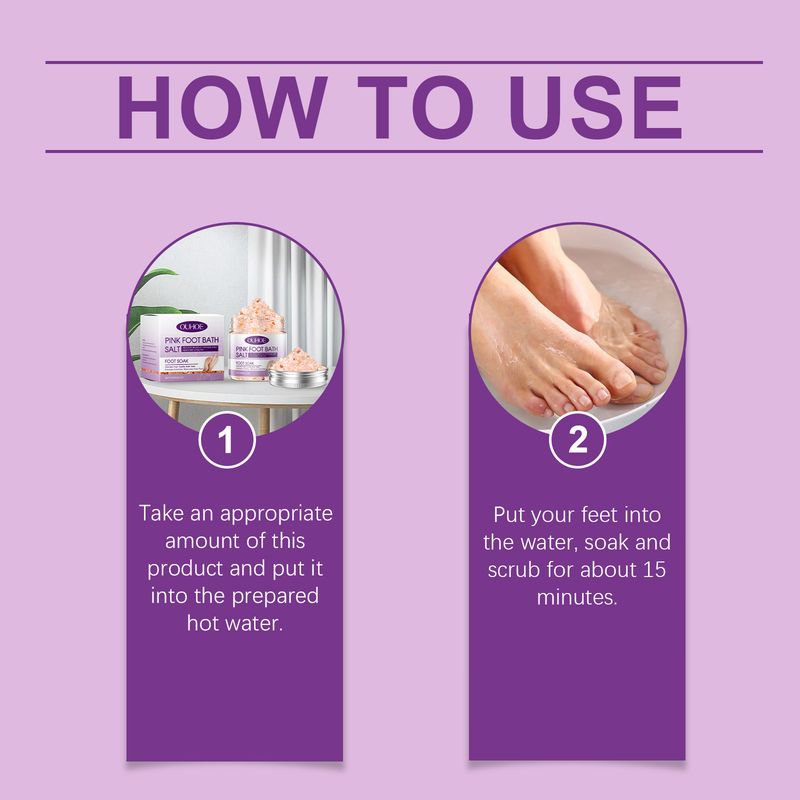 Rosa Hydrotherapie-Fußbadesalz für die sanfte tägliche Pflege, zum Peeling, zur Reparatur der Zehennägel und als Fußbadesalz für den Körper._voghion.com