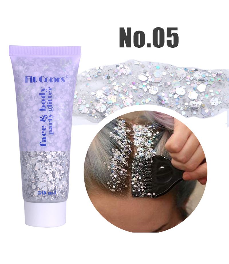 Gel de maquillage de scène Écailles de sirène Visage Corps Lèvres Paillettes Fard à paupières Polarisation colorée_voghion.com