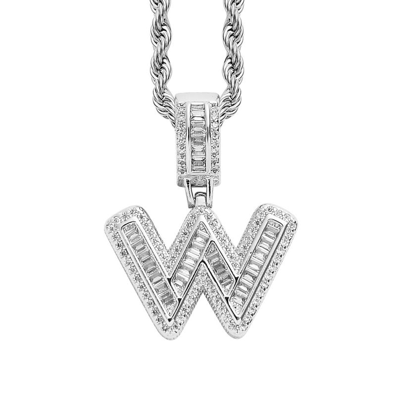 Collana hip hop rock sugar square zirconio ciondolo lettera inglese moda hip hop uomo e donna lettera collana personalità alla moda_voghion.com