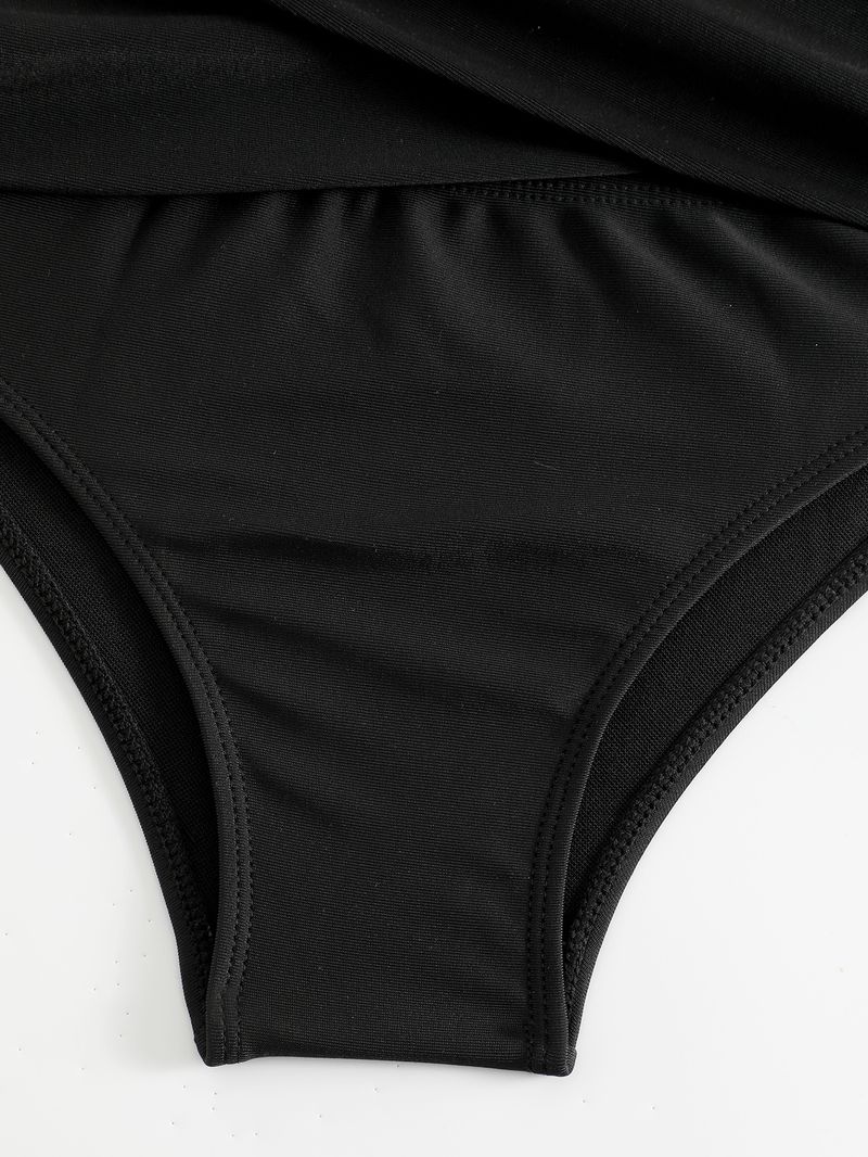 Calção de banho feminino com cintura alta e triângulo, versátil, slim, cruzado e vazado_voghion.com