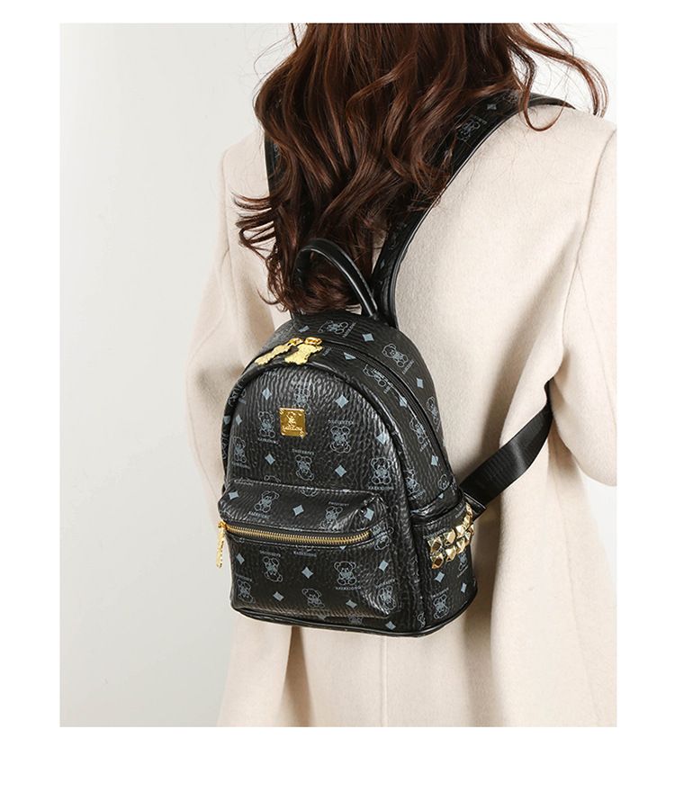 Women's Bags New Style Bear Backpack Fashion Printing Ladies Backpack Large Capacity Student Bag School Bag Female_voghion.com