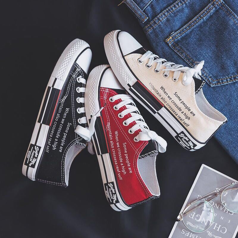 2022 New High-top Canvas Shoes Women's Korean Version All-match Casual Hong Kong style color-matched mandarin duck flat-bottomed women's shoes_voghion.com
