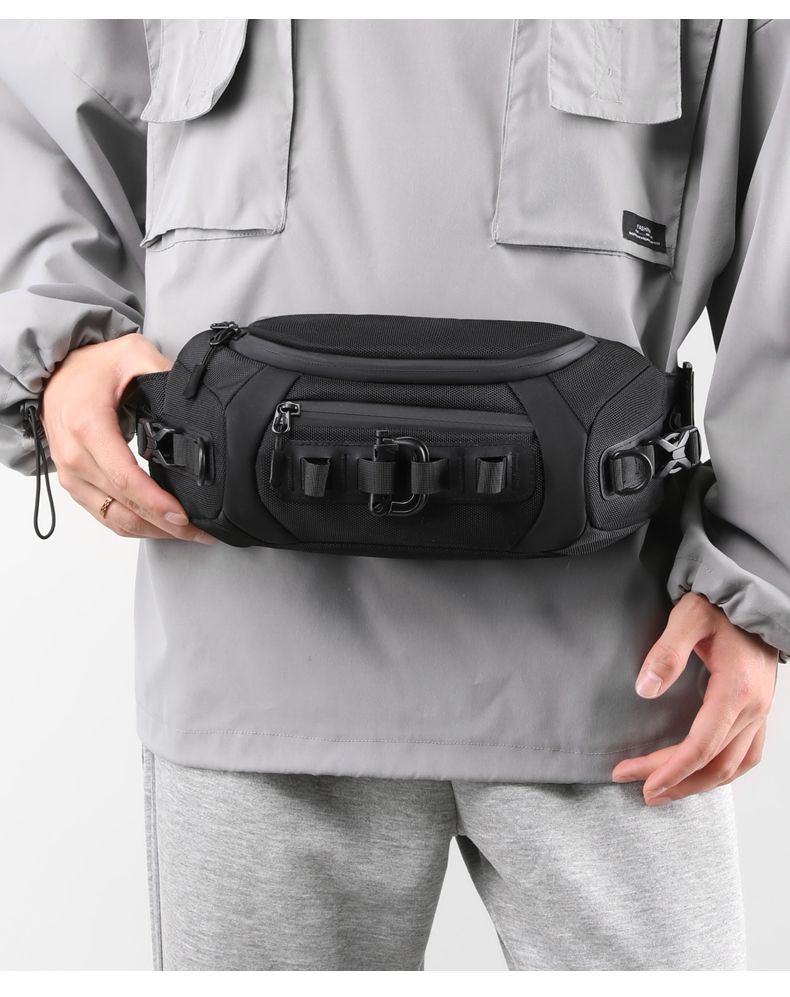Kaislinin uusi ulkokäyttöön tarkoitettu vedenpitävä rintakehän monitoiminen crossbody-urheilullinen yhden olkapään korealainen vyötärölaukku miehille_voghion.com