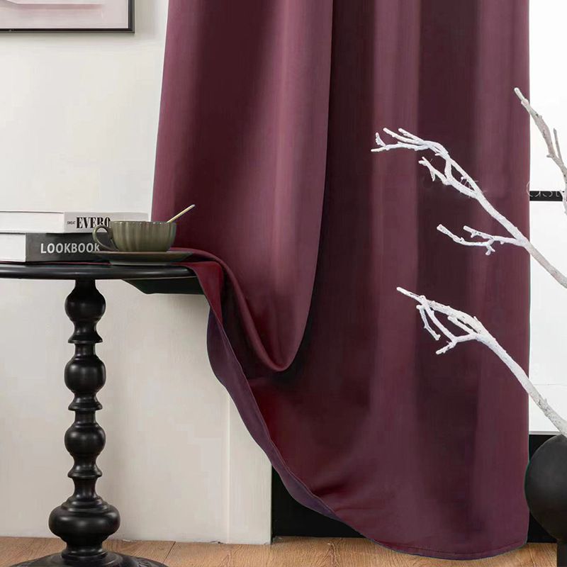 Moderne halbtransparente Vorhänge – Fenstervorhänge aus Polyester für Wohnzimmer, Schlafzimmer und Büro (Grau/Schwarz/Grün/Burgunderrot, mehrere Größen, minimalistischer Stil)_voghion.com