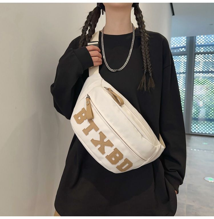 Frauen Männer Brust Taschen Nylon Schulter Crossbody für Telefon 2023 Koreanische Sport Taille Tasche Mode Student Hip Sack Fanny Pack_voghion.com