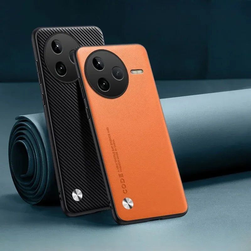 Telefoonhoesje van koolstofvezel en Kevlar leer voor Xiaomi POCO F7pro F7ultra F6 X7 X6 M7 M6 Pro 4G 5G PU+TPU matte beschermhoes_voghion.com