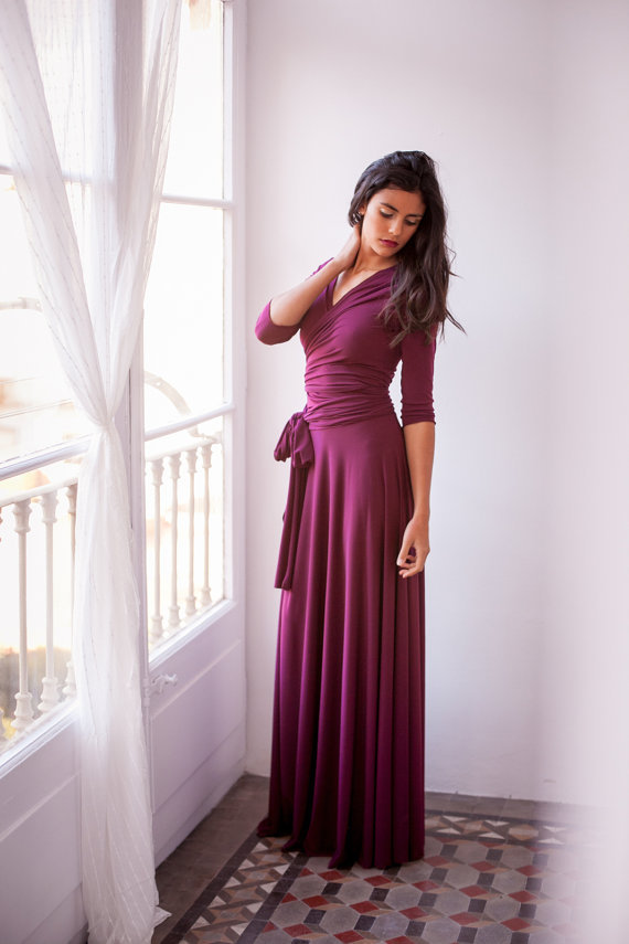 Women's clothing burst seven-point sleeve multi-thread multi-rope cross sexy bandage dress long dress_voghion.com