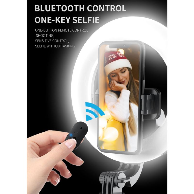 Q07 Treppiede portatile per selfie con luce ad anello da 6 pollici Bluetooth_voghion.com