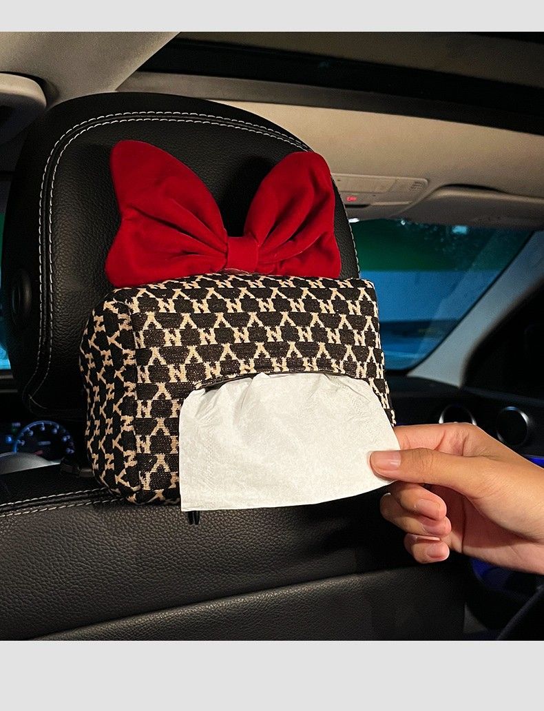 Creative Holder Armrest Box Tissue Bag Hanging Car Interior Decoration Supplies For Women_voghion.com