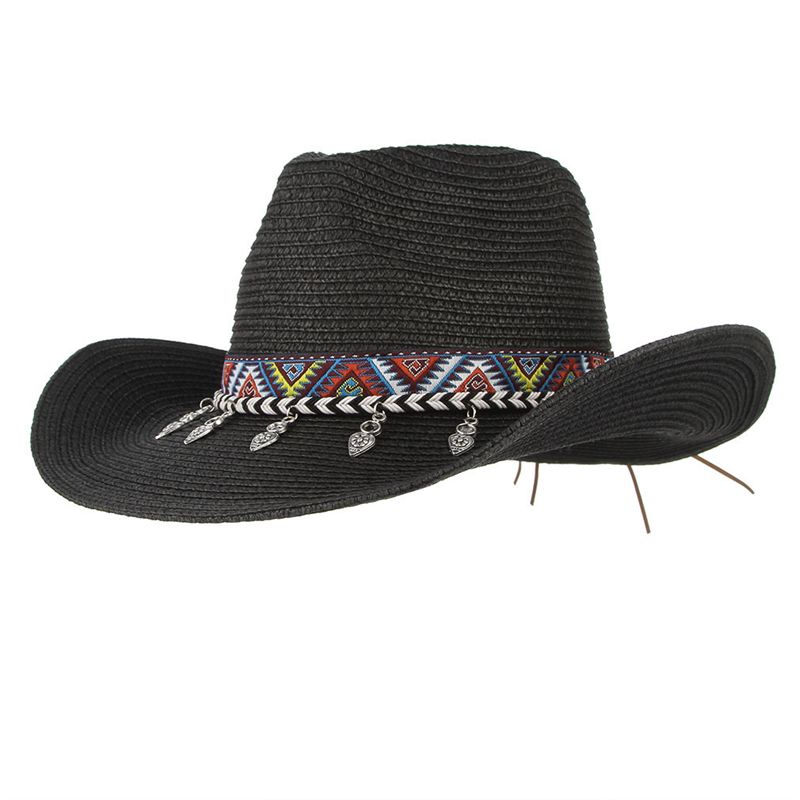 Cappello da cowboy occidentale vintage alla moda, da donna, con tesa larga, estivo, da uomo, da spiaggia_voghion.com