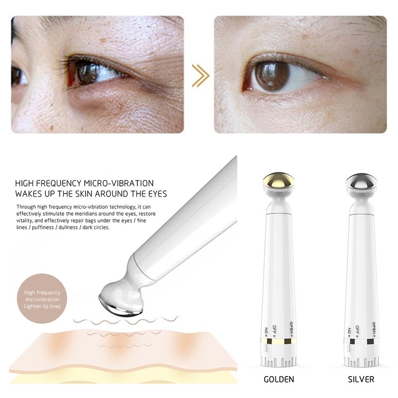 Mini appareil de massage électrique pour les yeux, anti-cernes, vibrations, bâton magique portable pour le visage, anti-âge, anti-rides_voghion.com