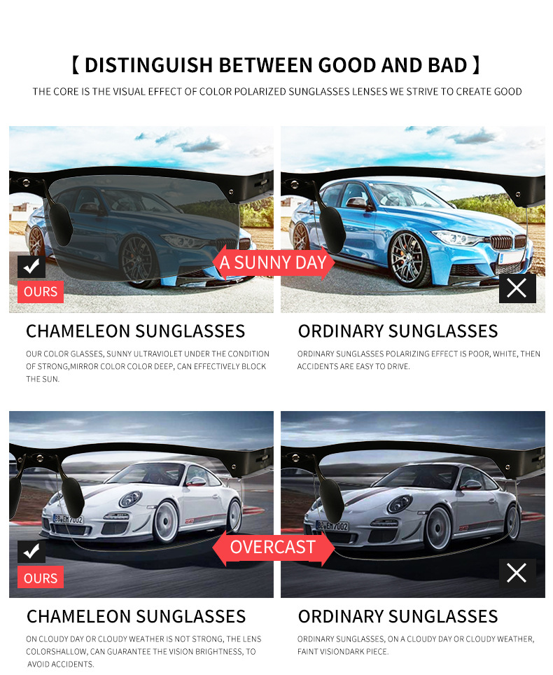 Aluminum polarized Photochromism sunglasses Men's chameleon driving sports glasses_voghion.com
