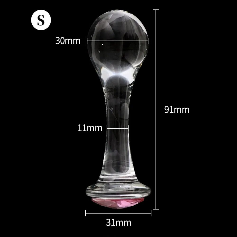 Galss trasparenti Donne Giocattoli del sesso anale Vetro liscio Butt Plug uomini Massaggio prostatico Analplug Gioielli rosa_voghion.com