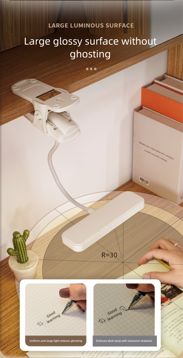 Schreibtischlampe für Studenten – Telefonhalter und USB-Ladegerät | Verstellbares Clip-Licht | Augenschutz für das Arbeitszimmer im Wohnheim_voghion.com