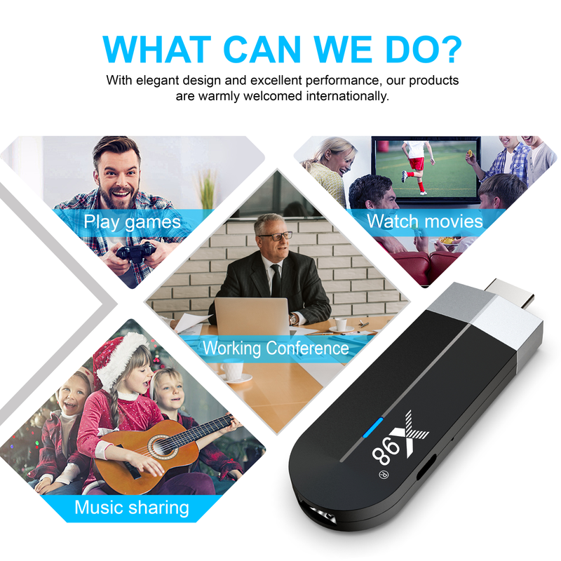 X98 S500 Android 11.0 Smart TV Box Amlogic S905Y4 2,4G/5G WiFi 4K H.265 HEVC Bluetooth Set Top Box 4GB + 32GB Mini TV Stick_voghion.com