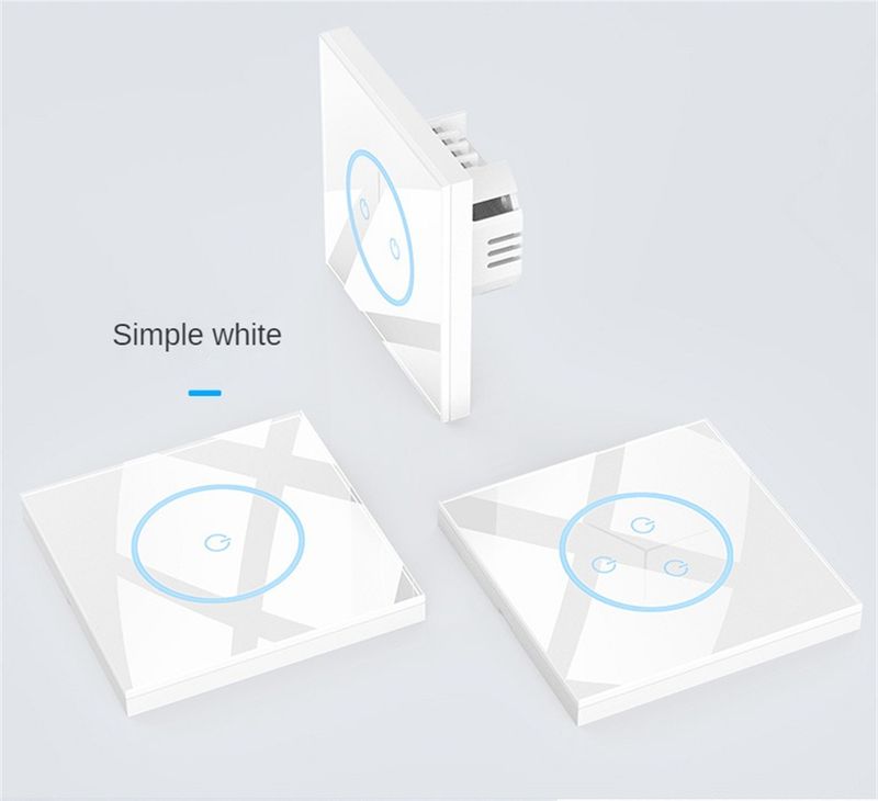 Interrupteur mural tactile Wi-Fi Tuya EU, panneau mural en verre, contrôle intelligent, compatible avec Alexa et Google Home_voghion.com