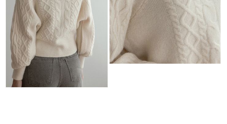 Pullover mit quadratischem Ausschnitt für Damen, Retro, verdickter Twist, Herbst und Winter, koreanischer Stil, lockere Außenbekleidung, enge Taille, schlanker Pullover_voghion.com