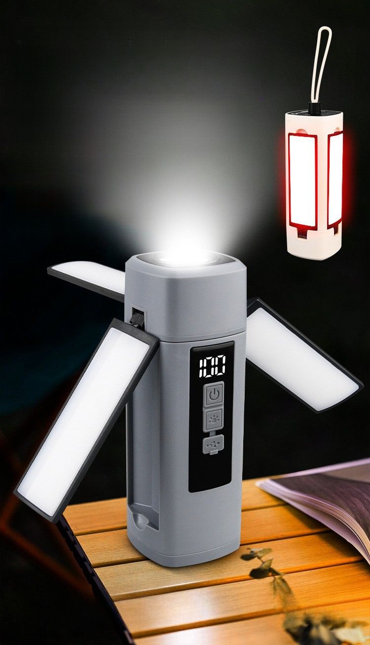 Cross-border New Outdoor Multi-functional Rechargeable Telescopic Folding Lighting Tent Camp Camping Light_voghion.com