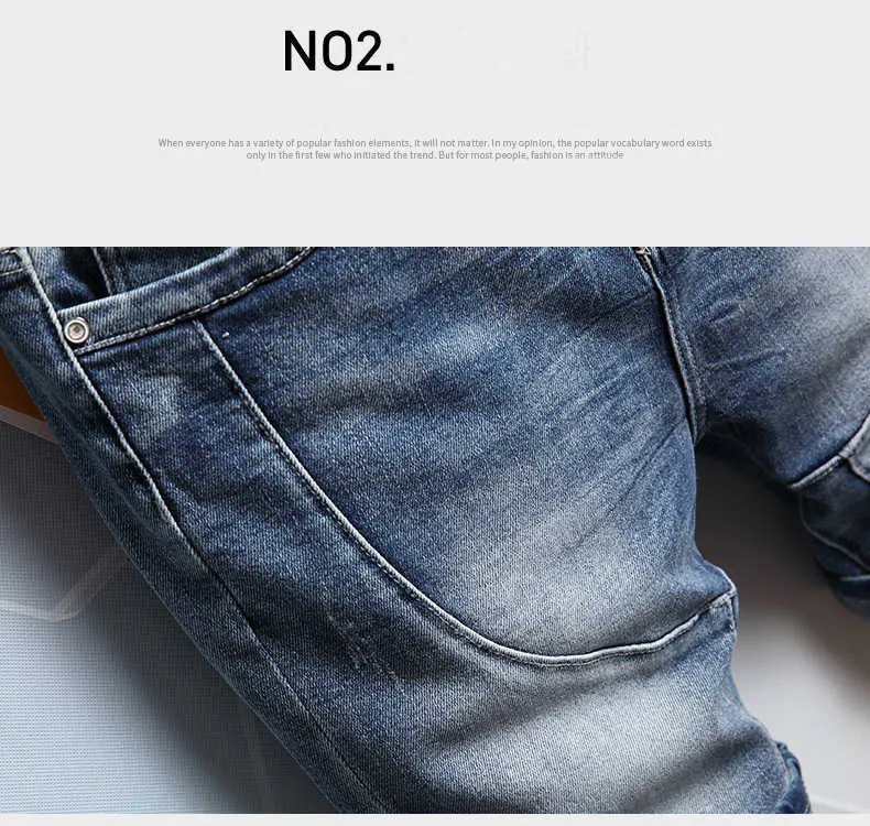 2022 Zomer Nieuwe Rechte Stretch Denim Shorts Voor Heren, Koreaanse Mode, Katoen, Streetwear, Slim-Fit Cropped Jeans, Met Panelen_voghion.com