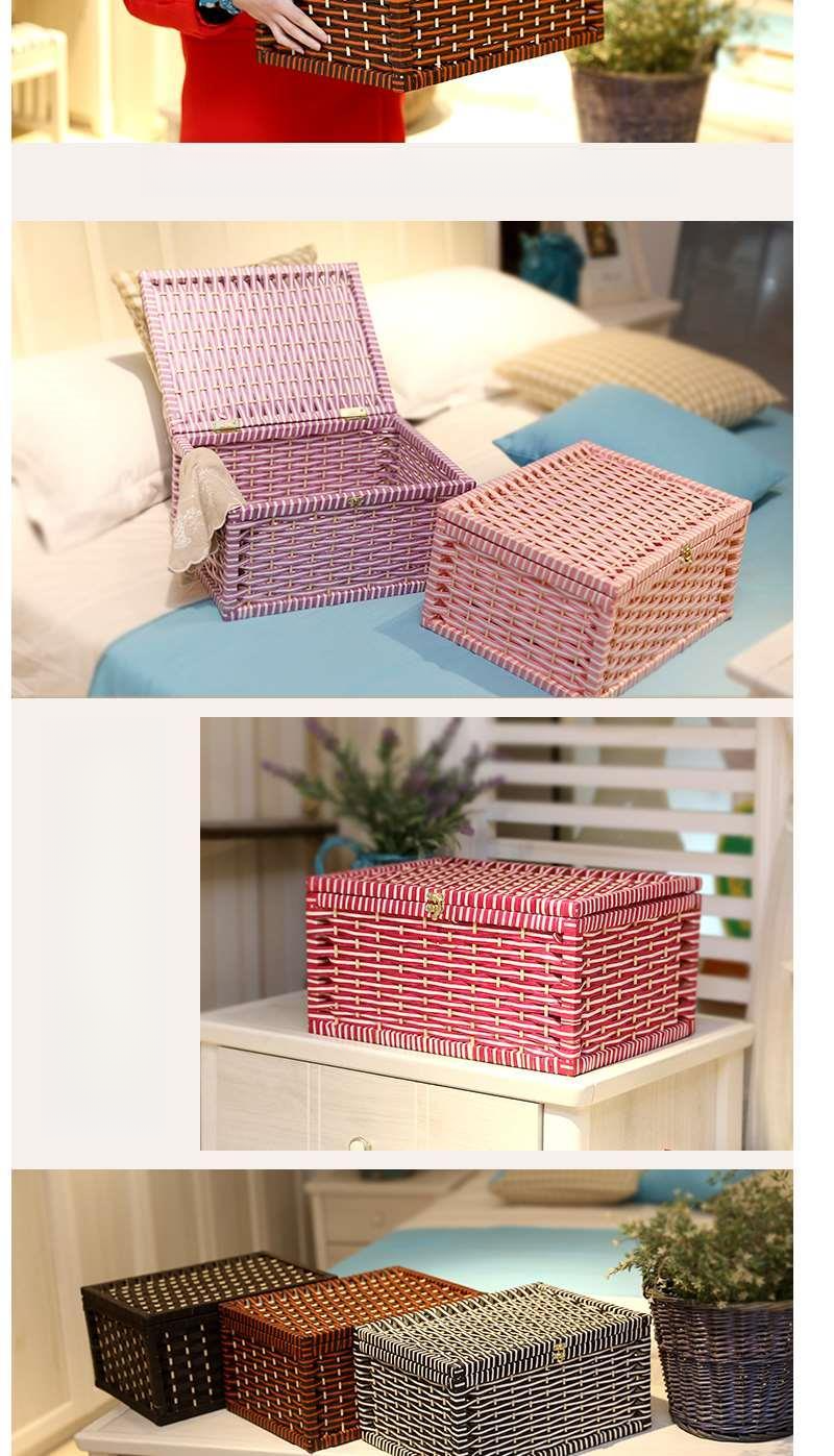 Japanese Style Desktop Woven Miscellaneous Items, Rattan Basket For Cosmetics, Toys, Books, Underwear Storage Box_voghion.com