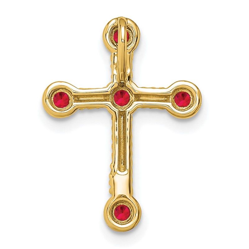14k Ruby Cross Chain Slide_voghion.com