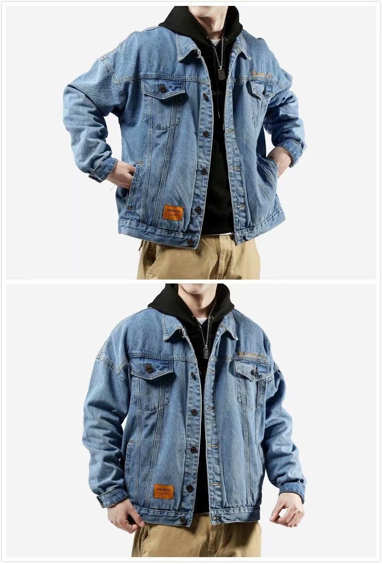 Men's Clothing Denim Trendy Style Fashion Street Style Handsome Loose Denim Jacket Clothes_voghion.com