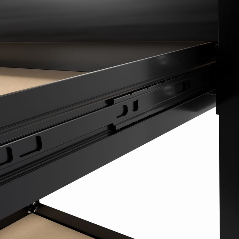 63" Tools Cabinet Working Tables Workbench Tool Storage Workshop Table With Drawers And Pegboard_voghion.com