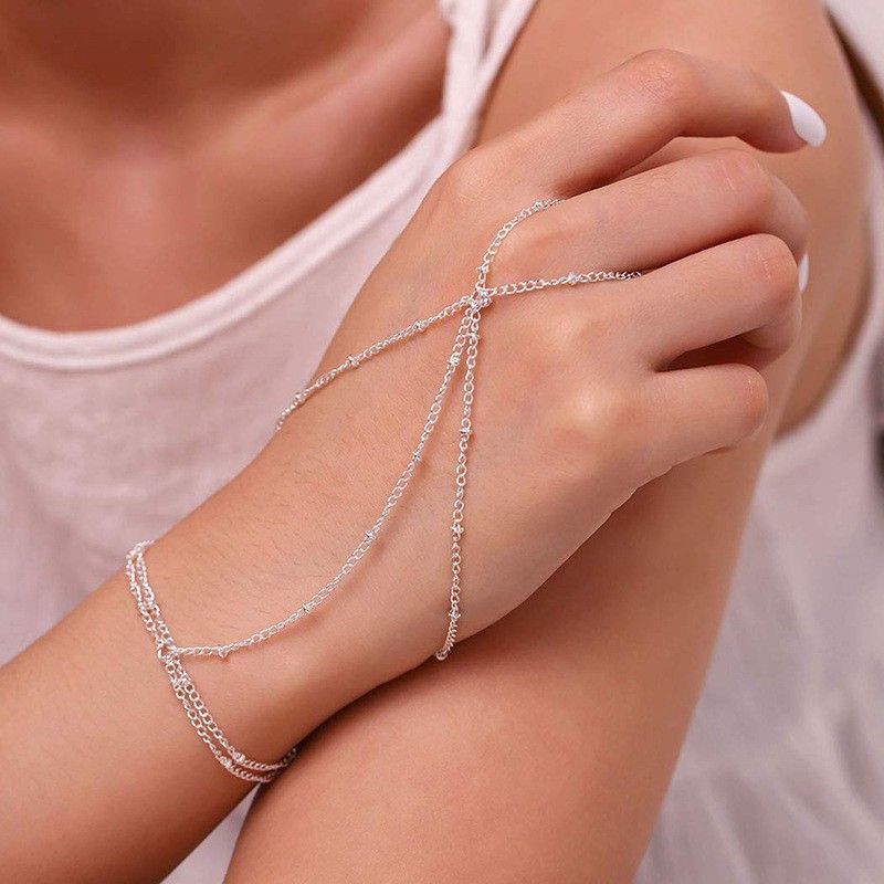 Braccialetto regolabile con catena di perline in rame semplice e personalizzato, stile bohémien_voghion.com