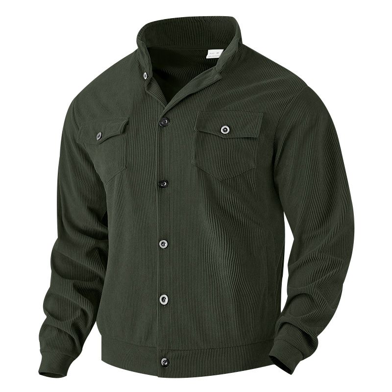 Autumn New American Workwear Casual Loose Lapel Corduroy Jacket For Men_voghion.com