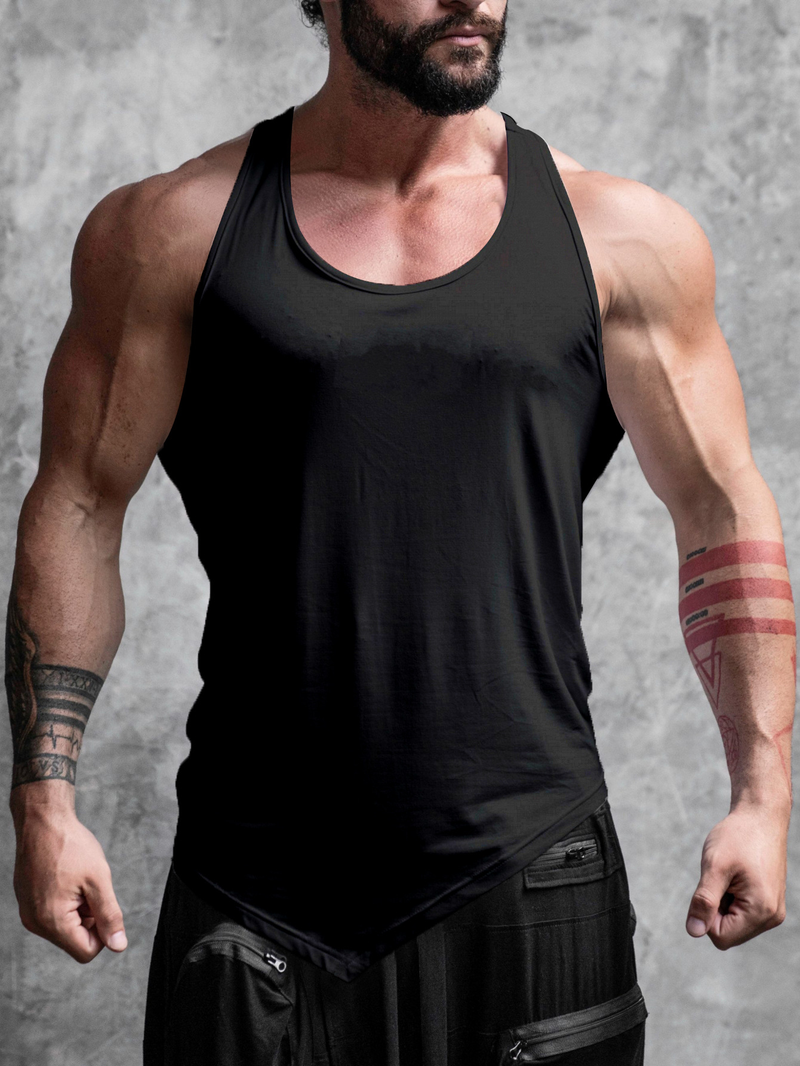 2024 Fitness Men's Sports Leisure Tank Top Running Training Elastic And Breathable_voghion.com