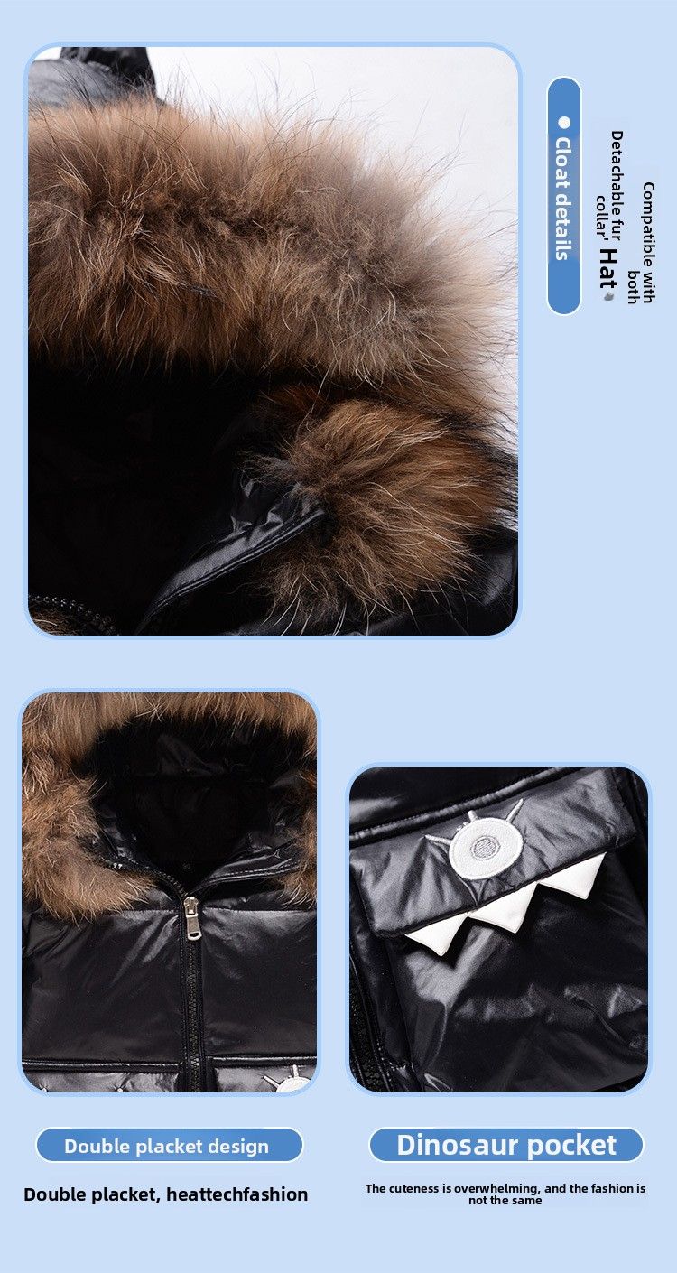 2025 Kinder Daunenjacke Kleinkind Kleinkind 1-5 Jahre alt Jungen und Mädchen neue Winter zweiteilige Set Top + Overalls_voghion.com