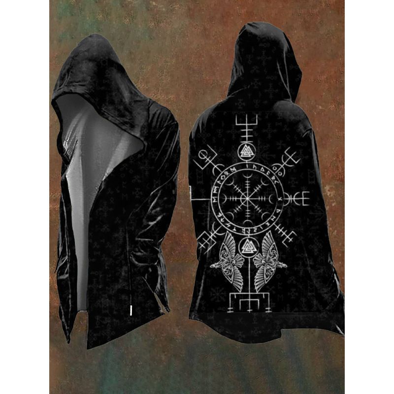 Abstract Universe Spring And Autumn Digital Print Loose Hooded Sweatshirt Men's Cardigan Jacket_voghion.com