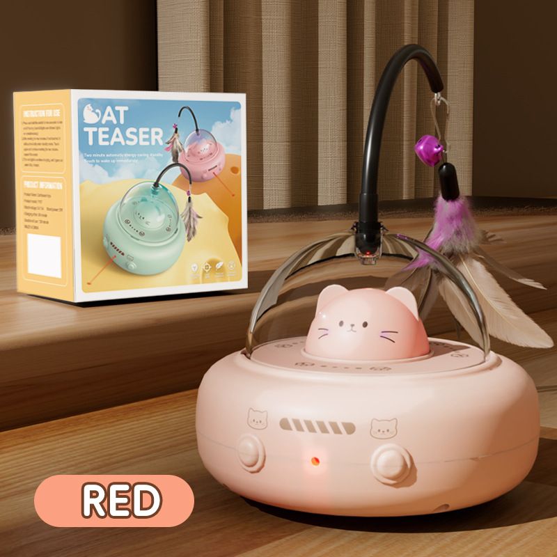 Smart Laser Infrared Self-Entertainment Electric Teaser Wand Feather Cat Toy Pet Supplies_voghion.com