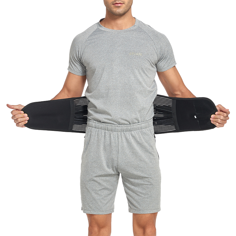 Pull Back Double Lumbar Support Belt Waist Workout Corset Men Spine Decompression Waist Trainer Brace Back Pai_voghion.com