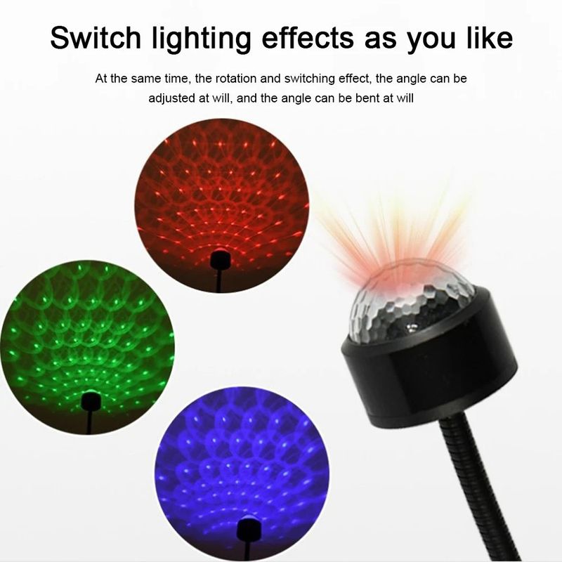 Mini proiettore di luce notturna a LED per tetto auto, lampada decorativa USB, regolabile, per soffitto, tetto auto_voghion.com