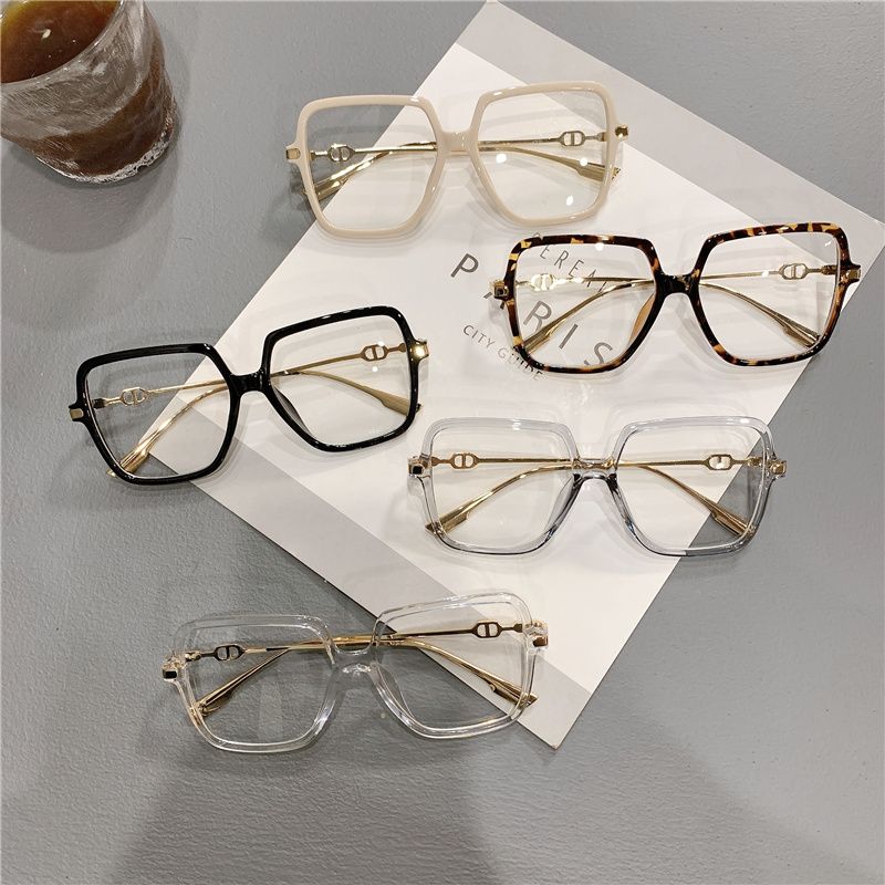 Fashion Fashion Oversized Square Eyewear Retro Women's Anti-blue Light Bloking Metal Frame Gla Trend Optical Computer_voghion.com