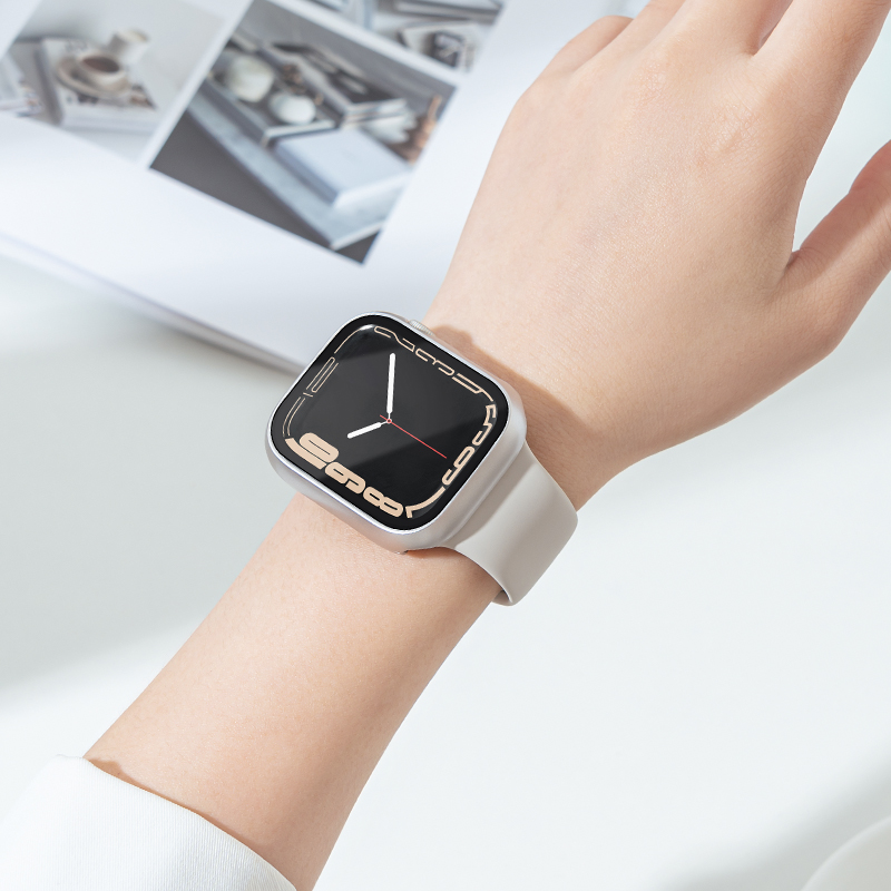 Gehard Glas + Cover Voor Apple Horloge 8 Case 41Mm 45Mm 42Mm 38Mm Pc Bumper screen Protector Iwatch Serie 7 6 5 4 3 Se 40Mm 44Mm_voghion.com