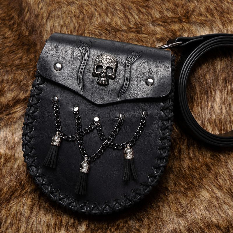 Viking Style Medieval Leather Coin Pouch – Retro Embossed Knight Belt Bag, Vintage Waist Bag for Cosplay and Outdoor Use_voghion.com