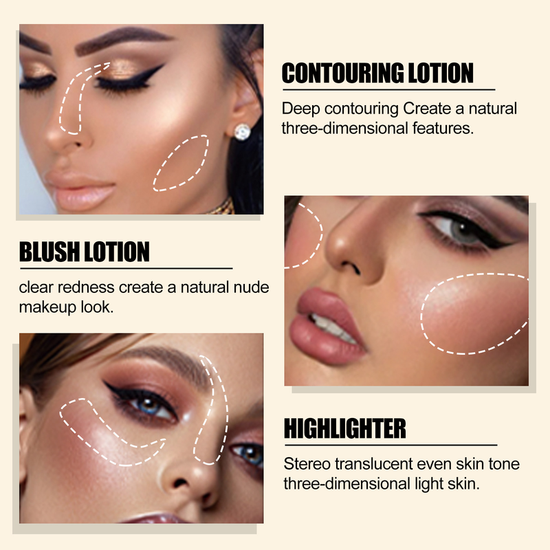 Multi-functional Makeup Pen Solid Liquid Contour Facial Blush Contour Highlighter Makeup Stick_voghion.com