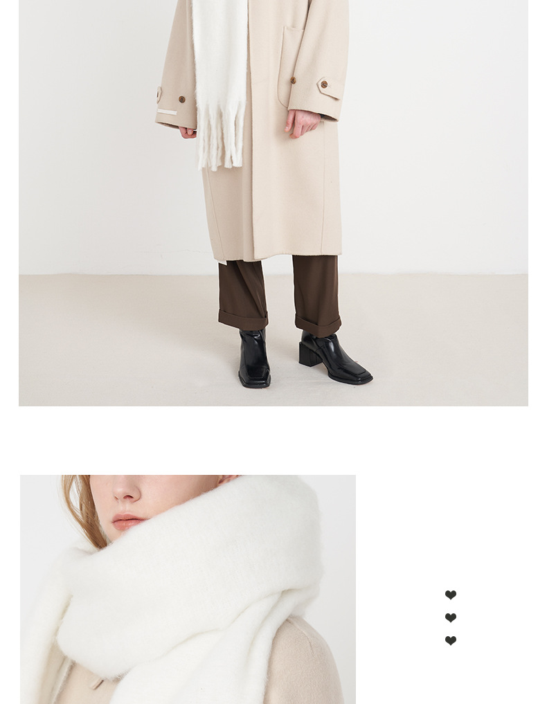 Z Home Corea Versatile Morbida Cerata Tinta Unita Sciarpa Imitazione Cashmere con Nappe Scialle da Donna Inverno Caldo e Spessa_voghion.com