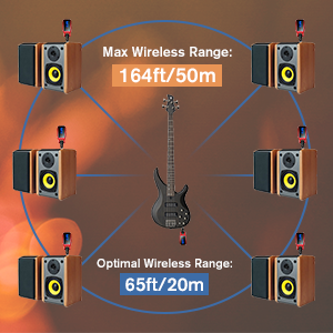 XIAOKOA rendszer újratölthető, továbbfejlesztett LED kijelző, 15 csatornás UHF vezeték nélküli gitár adó-vevő elektromos gitárhoz_voghion.com