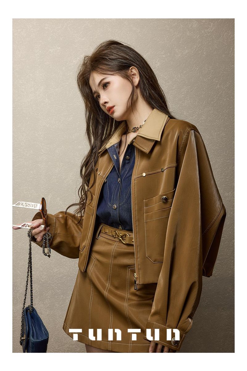 GraceChic GraceChic GraceChic Gonna midi in pelle di velluto con elastico in vita, stile retrò, stile autostradale francese nel deserto, autunno e inverno, con orlo largo_voghion.com