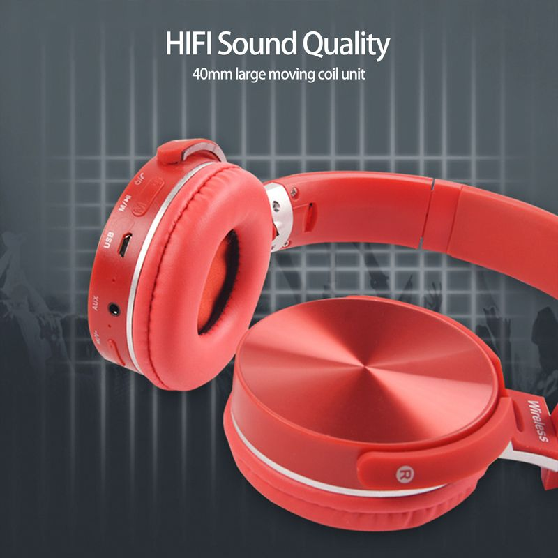 1 sæt headset Bluetooth-kompatibel stereo surround Ergonomi Design Understøttelse af kraftig bas AUX-indgang Trådløse øretelefoner_voghion.com