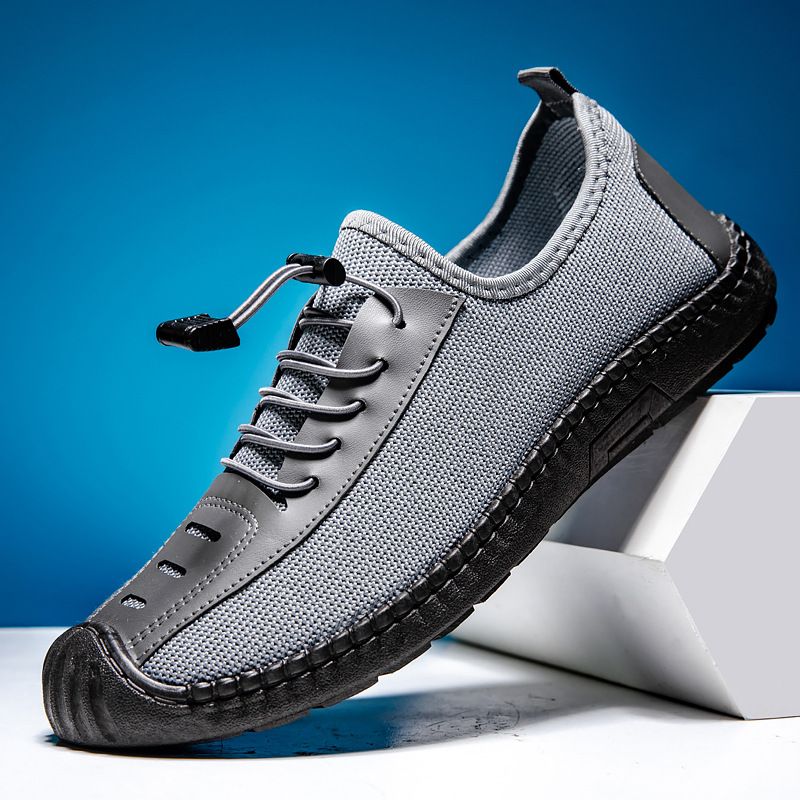 Scarpe da uomo con suola morbida, versatili, alla moda, traspiranti e casual, in tessuto primaverile._voghion.com