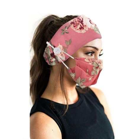 Tie-dye katoenen knoop bedrukte masker hoofddoek accessoires yoga sport elastische hoofdband_voghion.com
