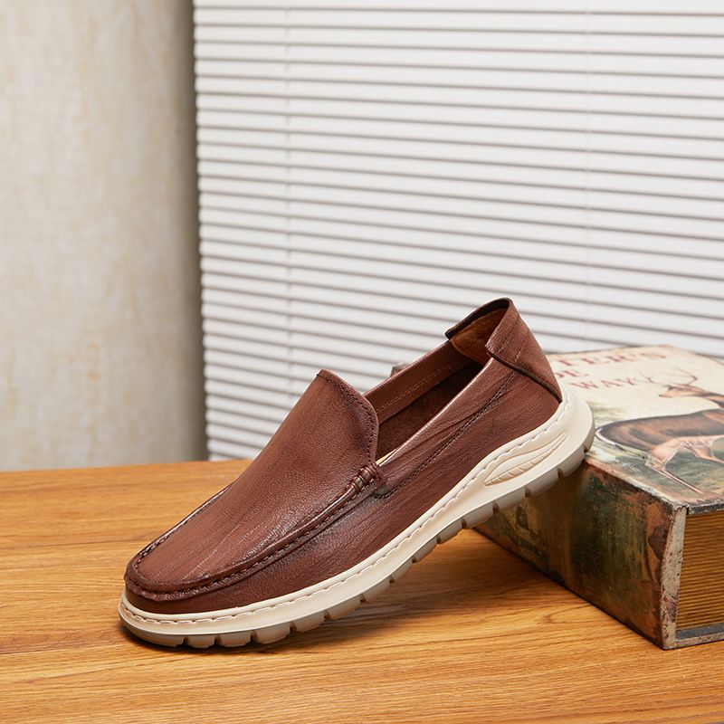 New set of foot comfortable bean shoes flat light breathable men's casual shoes_voghion.com