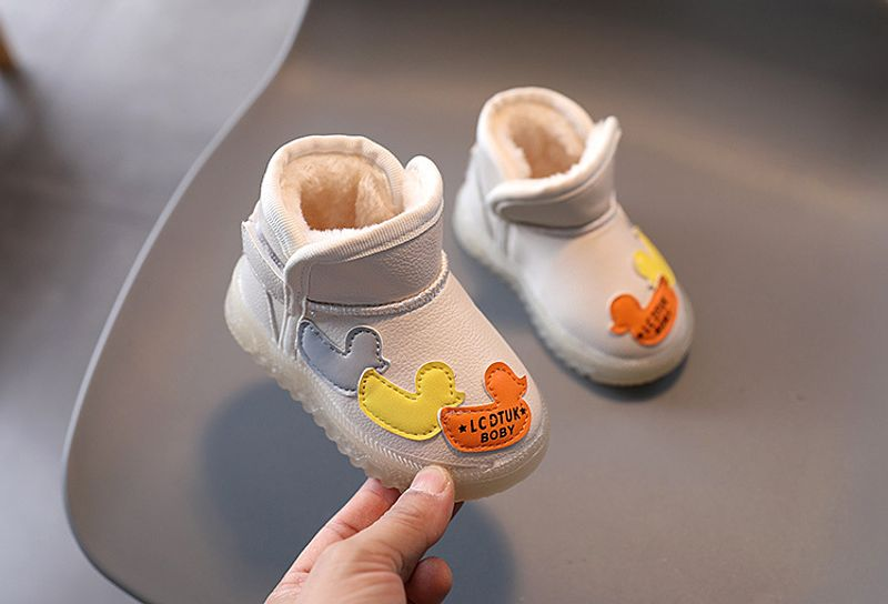 Leuchtende Kinderschuhe im Alter von 1-6 bis 3 Jahren, Schneestiefel für Jungen, Plüsch- und dicke Baumwollschuhe für Mädchen, Trend zu Baby-Wanderschuhen_voghion.com