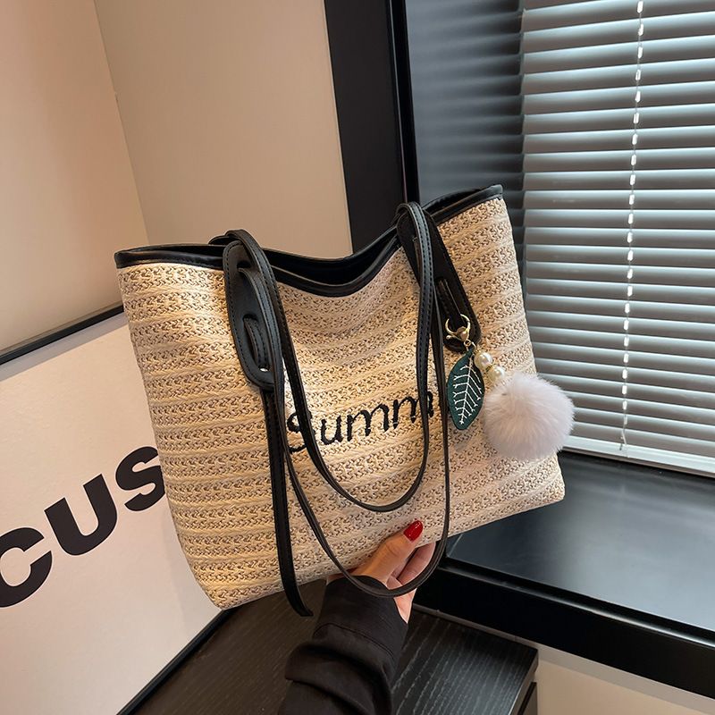 Borsa a tracolla in paglia di grande capacità, nuova moda e alla moda, intrecciata, modello 2025, per donna_voghion.com