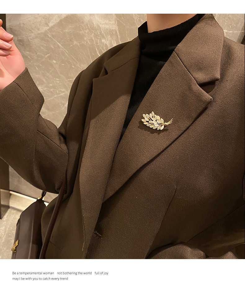 opal Wheat Ear High-end Brooch Women's Design Sense Niche Luxury Brooch Pin Buckle With Jewelry_voghion.com